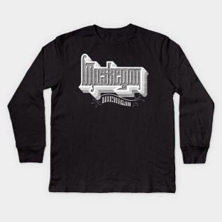 Vintage Muskegon, MI Kids Long Sleeve T-Shirt